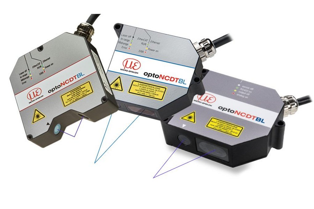 Blue laser sensor for metals and organic materials